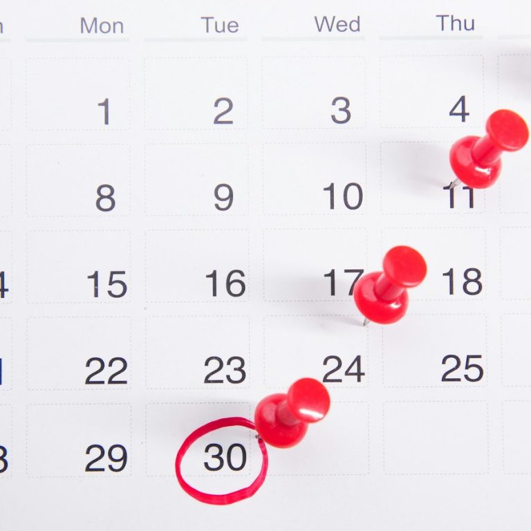 Immobilie schnell verkaufen in Stein: Kalender mit markierten Terminen